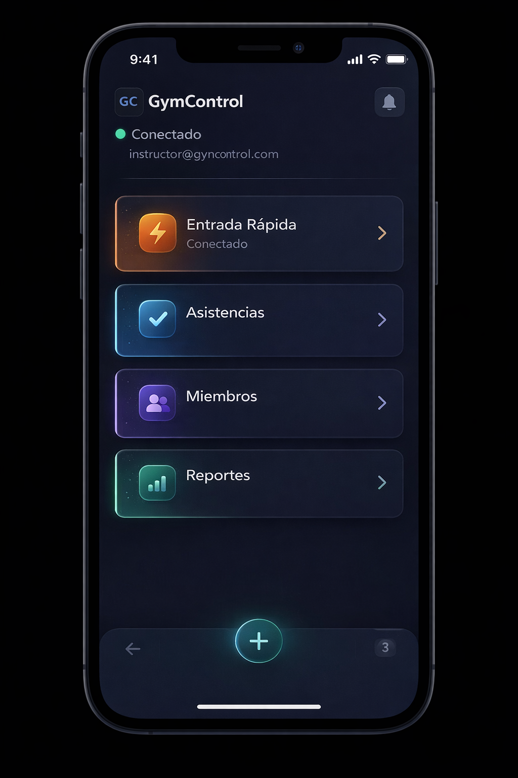 GymControl - Vista móvil